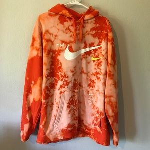 Nike orange acid wash hoodie